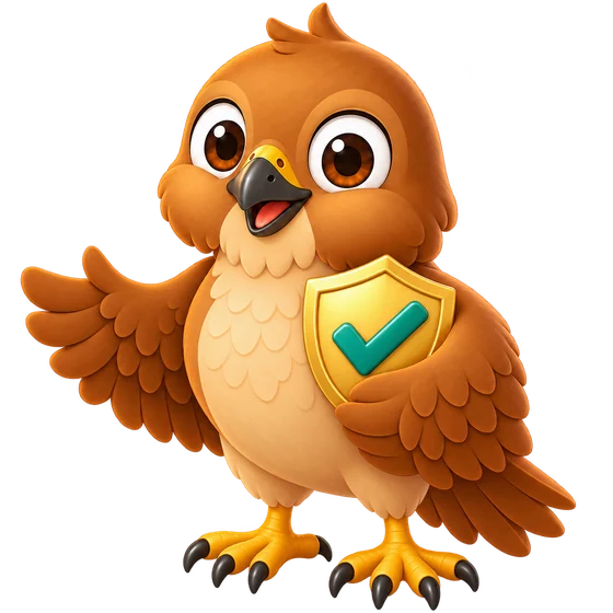 Saqr the falcon holding a gold shield